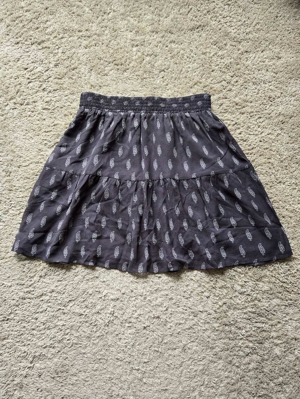 Garnet Hill Silk Mini Skirt Womens S Tiered